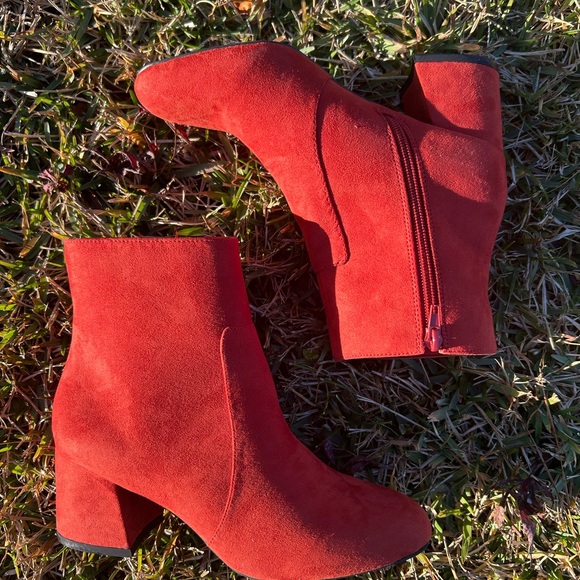 Rogue Shoes - Burnt Orange Suede Ankle Booties
